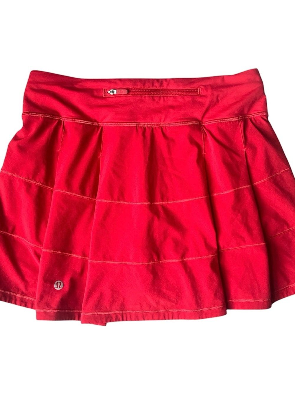 lululemon athletica bright red pleated athletic skort Running Tennis Golf Size 4